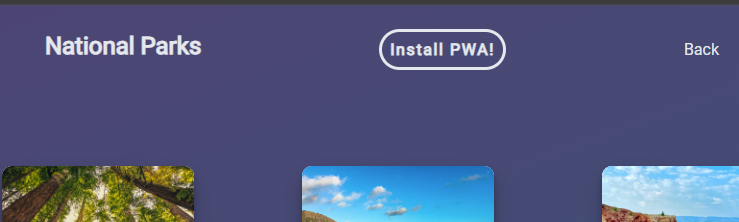 Screenshot of the button created from the beforeinstallprompt code.