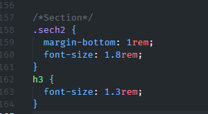 screen capture of the code for typography
