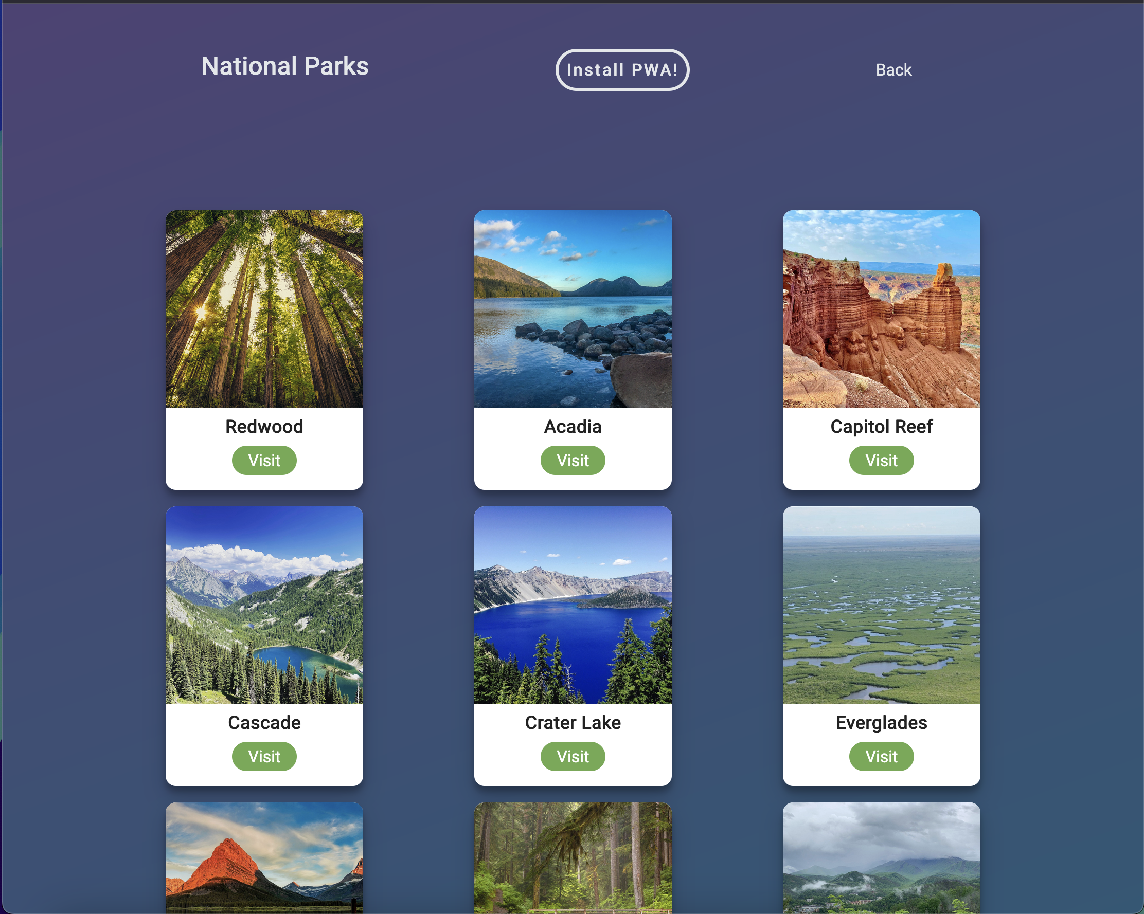 Picture of progressive web app project